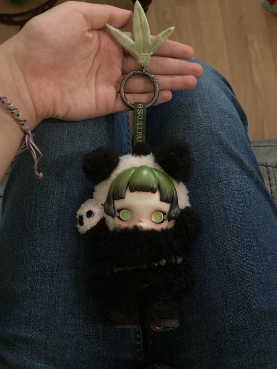 POP MART Other - Skullpanda Green & Black Plush Keychain - SKULLPANDA no box or tag